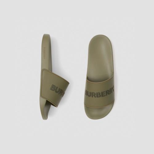  BURBERRY 22年秋冬 男士 徽標裝飾雙色拖鞋 80527301