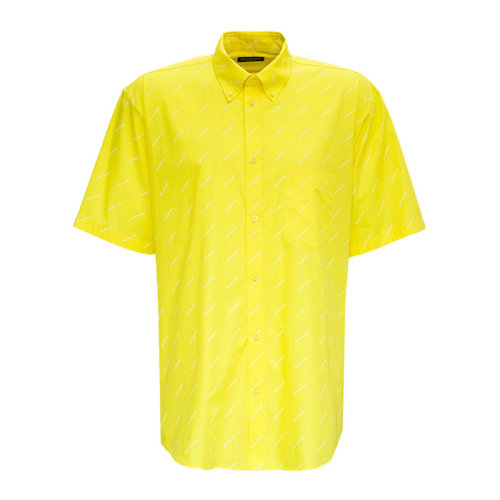Balenciaga/巴黎世家  男裝 服裝 棉質logo圖案時尚   男士短袖襯衫