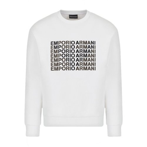  Emporio Armani/安普里奧阿瑪尼 男士白色棉質衛衣 6K1M62 1JHSZ 0100 PLFSX