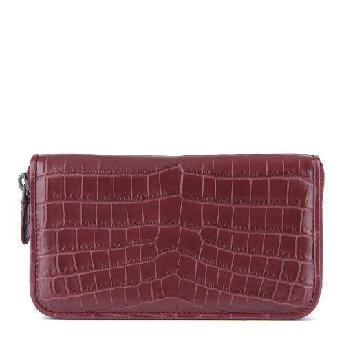 【秒發】Bottega Veneta/葆蝶家 女士長款拉鏈款鱷魚皮錢包