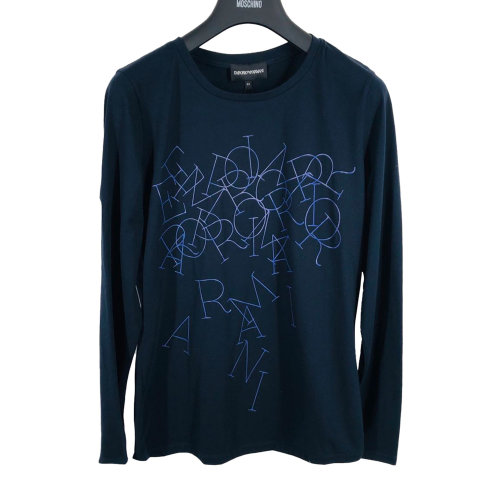 Emporio Armani/安普里奧阿瑪尼 藏藍(lán)色女士長(zhǎng)袖T恤 AGH75 CZ N5