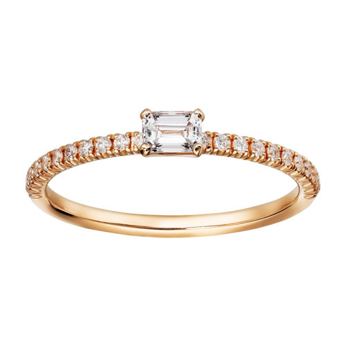 CARTIER/卡地亞 經典Etincelle系列 18K金玫瑰金鑲嵌方鉆典雅大氣求婚訂婚結婚戒指  B4216700