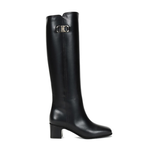 Salvatore Ferragamo/菲拉格慕 女士CORDO系列牛皮GANCINI靴子長靴 0733172