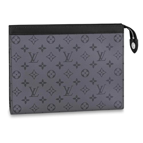 Louis Vuitton/路易威登 男士經典石墨色棋盤格手拿包/盥洗袋 帆布/配皮N41696 黑色