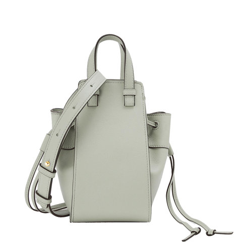 Loewe/羅意威 22春夏新款Hammock系列 女士迷你灰白色牛皮革可手提單肩斜挎吊床包 0010697415
