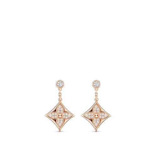  LV路易威登 22年秋冬 女士 耳環(huán) PUCES D%27OREILLES STAR COLOR BLOSSOM BB， OR ROSE ET DIAMAN 預(yù)定商品2-8周發(fā)貨