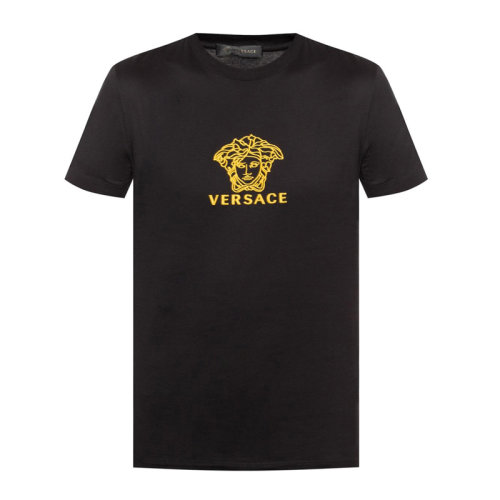 VERSACE/范思哲男士純色棉質(zhì)經(jīng)典字母徽標(biāo)美杜莎頭像印花裝飾圓領(lǐng)短袖上衣T恤 A82396-A224589 多色可選