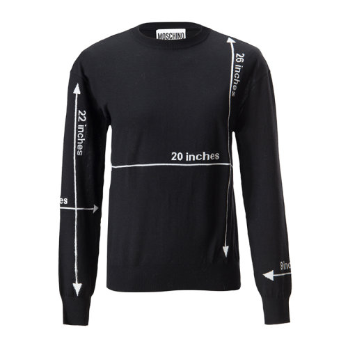MOSCHINO/莫斯奇諾 男裝 服飾 圓領羊毛數字字母印花時尚休閑 男士針織衫/毛衣