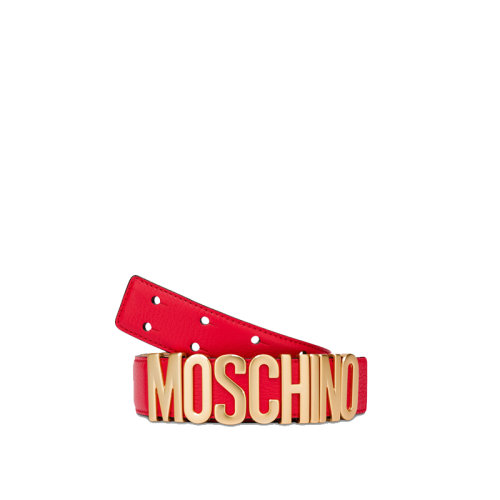 MOSCHINO/莫斯奇諾  女士皮革時尚百搭金屬標志皮帶腰帶  A800980030112