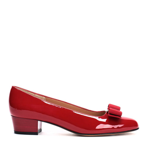 Salvatore Ferragamo/菲拉格慕 女士 女鞋 紅色皮革時尚中跟鞋 VARA59 591947