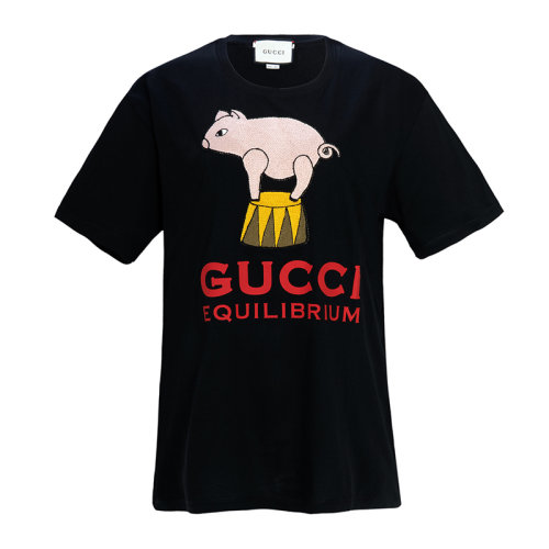 GUCCI 古馳 女士 服裝   白色圓領棉印花T恤 女士短袖T恤