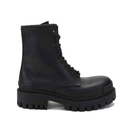 Balenciaga/巴黎世家 男士牛皮革Master大號圓頭系帶靴子短靴厚底鞋 664500 WA9O1