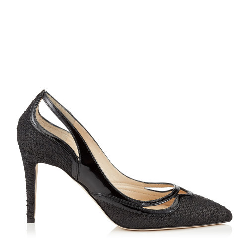 Jimmy Choo/周仰杰 HICKORY85尖頭高跟鞋 HICKORY85QWF BLACK BLACK 黑色