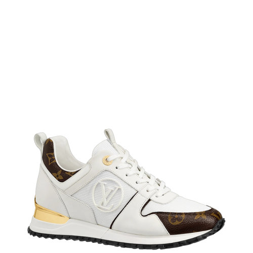 Louis Vuitton/路易威登 22年早春新款 RUN AWAY系列 女士白色小牛皮配拼帆布LV Circle標(biāo)志運(yùn)動(dòng)鞋1A4XNL