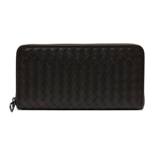 Bottega Veneta/葆蝶家 咖啡色牛皮革時尚編織男士長錢夾錢包（無原裝盒） 510643V4651