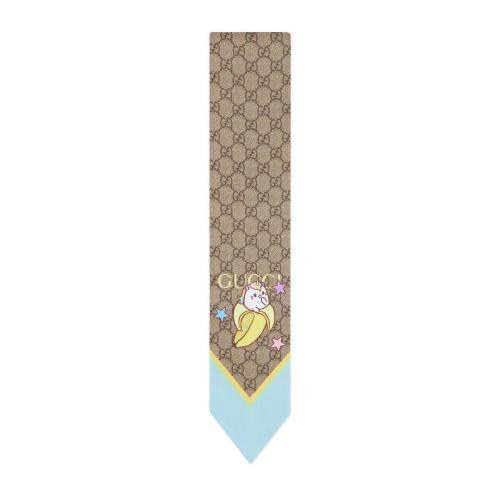  GUCCI古馳 22年秋冬 女士 彩虹和星星Bananya印花真絲領(lǐng)結(jié) 704141 3G001 9869