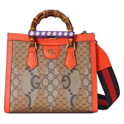  GUCCI古馳 22年秋冬 女士 Gucci Diana竹節小號托特包 702721 FAAWL 9784