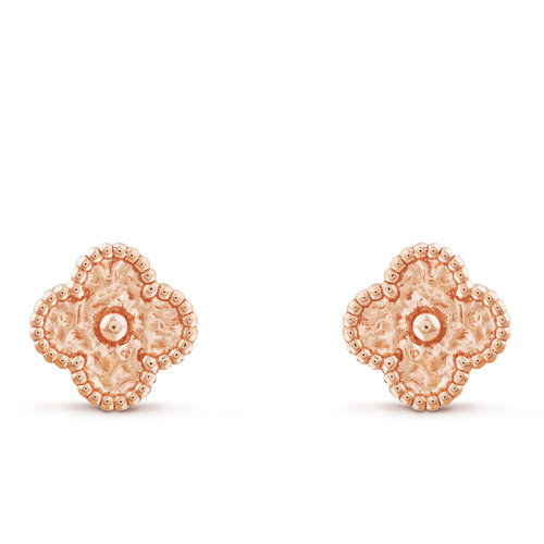 Van Cleef & Arpels/梵克雅寶 經典SweetAlhambra?系列 18K金玫瑰金四葉草耳釘 VCARO8DB00