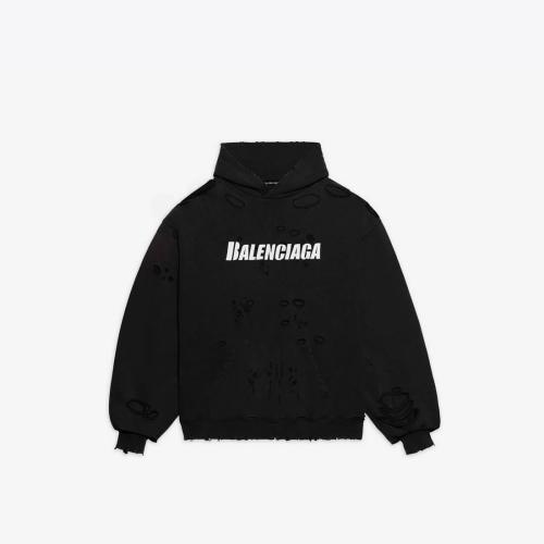 BALENCIAGA巴黎世家 22年春夏 男士 衛衣 Destroyed 連帽衫 659403TKVB61093 預定商品1-3周發貨