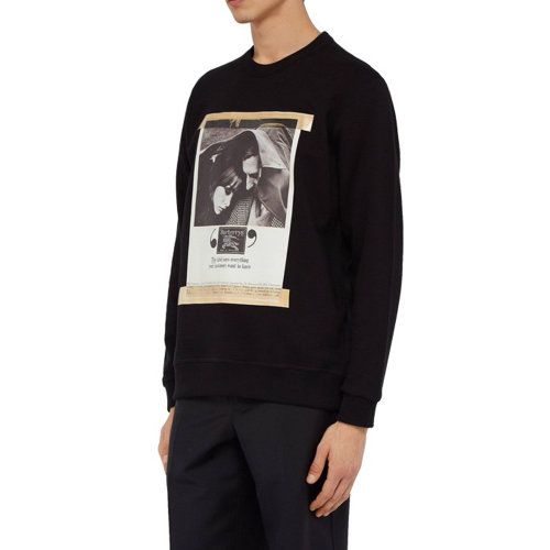 BURBERRY/博柏利 burberry服裝 巴寶莉 純棉 黑色 專柜同款 圓領(lǐng) 男衛(wèi)衣 男裝
