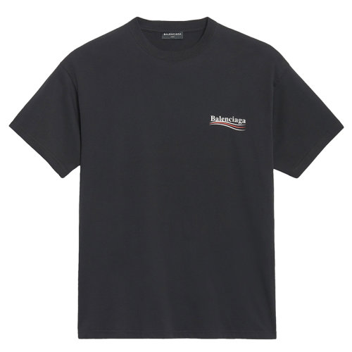 Balenciaga/巴黎世家 2021年新款 男士黑色棉質常規政治運動T恤570803TAV441000