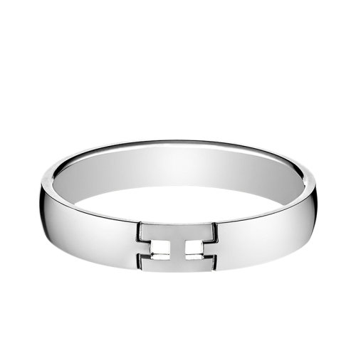 HERMES/愛馬仕 經(jīng)典Ever Héraklès系列 18K金白金H形結(jié)婚戒指H119854B