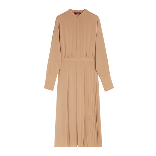 MaxMara/麥絲瑪拉 22年早春新款 LEMBI系列 女士裸色輕卡迪面料軍官領連衣裙6221032706059