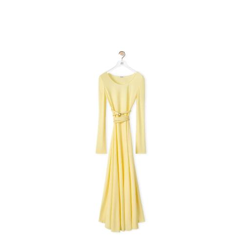  LOEWE羅意威 22年秋冬 女士 連衣裙 Belted midi dress in viscose S359Y09X76-8140