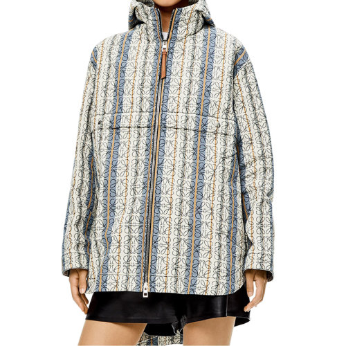 LOEWE/羅意威      Anagram系列 女士拼色棉質條紋提花派克大衣S359338XB8-4985