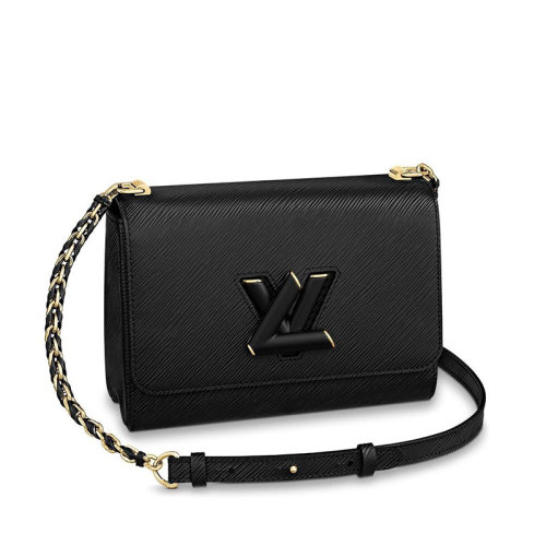 預售一個月 Louis Vuitton/路易威登 TWIST系列 女士中號黑色Epi粒紋牛皮啞光LV Twist扣斜挎單肩包M57517