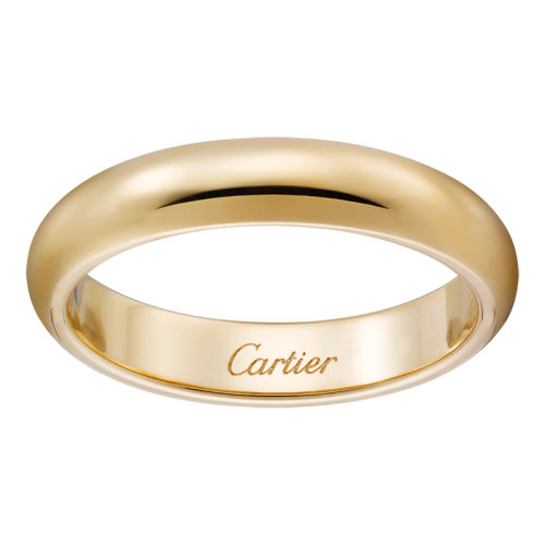 CARTIER/卡地亞 18K金黃金 經典簡約大氣 小號1895結婚求婚訂婚對戒戒指  B4031200