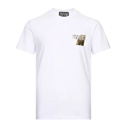  VERSACE JEANS COUTURE 男士白色棉質短袖T恤 B3GVB7TS 30319 003 PLFSX