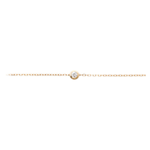 CARTIER/卡地亞 Diamants Légers系列 簡(jiǎn)約優(yōu)雅小號(hào)18k金黃金鑲鉆手鏈 B6043300