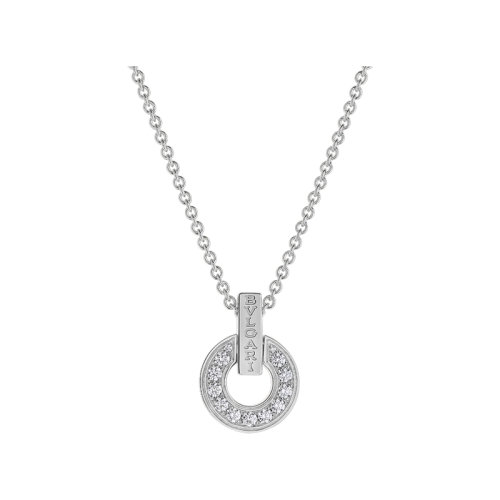 BVLGARI/寶格麗 BVLGARI BVLGARI系列 18克拉白金圓形鏤空鑲嵌密釘鉆石項鏈357938