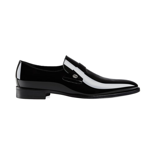 GUCCI/古馳 男士黑色小牛皮商務鞋皮鞋 386555-BNC00-1000