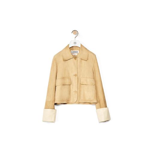  LOEWE羅意威 22年秋冬 女士 夾克 麂皮鈕扣外套 S359330XBV-8130 預定商品1-3周發貨