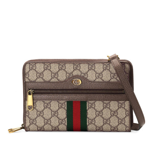 GUCCI/古馳 古琦女包 經(jīng)典雙G印花 紅綠織帶裝飾 女士米色帆布時(shí)尚百搭單肩包 575722 96IWT 8745米色