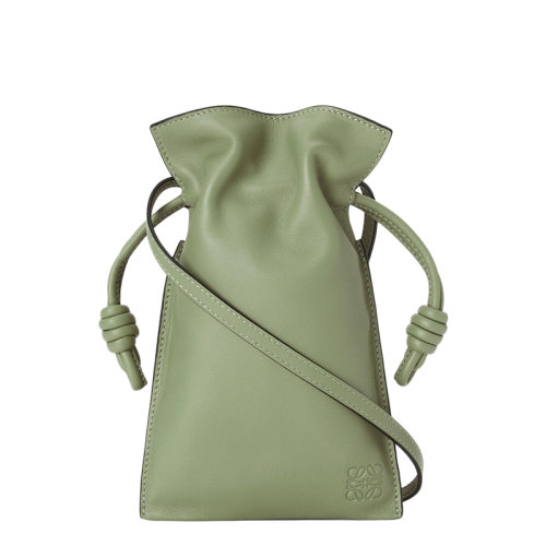 LOEWE/羅意威 22春夏新款Flamenco Pocket系列 女士迷迭香色納帕小牛皮單肩斜挎手機包0010642726