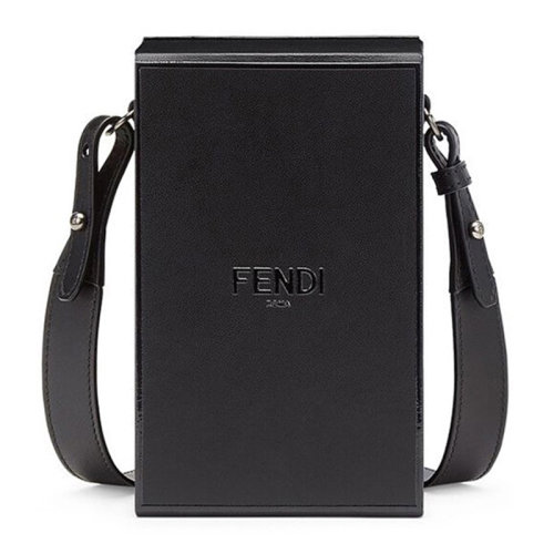 FENDI/芬迪  男士黑色黑色光滑皮革硬質立式包斜挎包男包 7VA519-AFB3-F1Z35