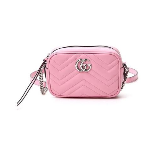 GUCCI/古馳 古琦女包 雙G 女士皮質粉色百搭單肩包斜挎包 634936 DTD1P 5815