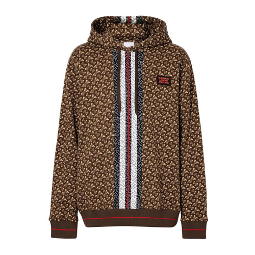 BURBERRY/博柏利  男裝 服飾 棕色棉連帽潮流圖案花紋束口袖男士衛(wèi)衣 8018241