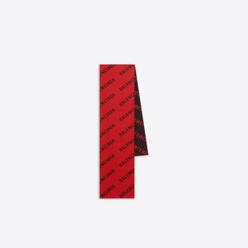  BALENCIAGA巴黎世家 22年秋冬 女士 圍巾 Allover Logo Macro Scarf in Red 673133420B80646 預定商品1-3周發貨