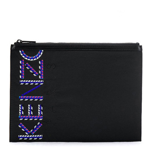 KENZO/高田賢三  男士黑色尼龍時尚LOGO標識手拿包錢包男包 F965PM202F26-99