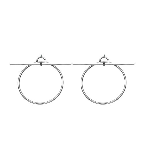 HERMES/愛馬仕 經(jīng)典Loop系列 中號(hào)925銀圈形耳環(huán)H114504B