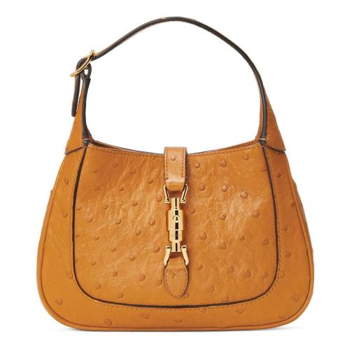  GUCCI古馳 22年秋冬 女士 Jackie 1961系列鴕鳥(niǎo)皮迷你手袋 637091 EY00G 7744