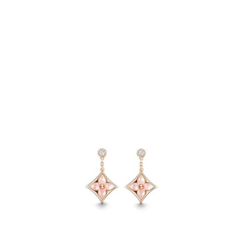  LV路易威登 22年秋冬 女士 耳環 COLOR BLOSSOM BB 1*w*8K金貝殼鉆石耳釘 Q96667 預定商品2-8周發貨