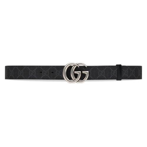  GUCCI古馳 22年秋冬 男士 雙G帶扣雙面窄版腰帶 643847 92TIN 1000