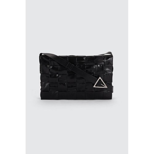  Bottega Veneta/葆蝶家 男士黑色皮革斜挎包 691407 VCQ71 8803 PLSX