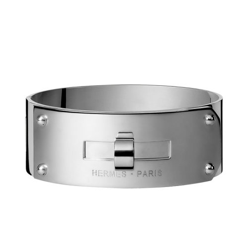 HERMES/愛(ài)馬仕 經(jīng)典Kelly系列 中號(hào)925純銀凱利手鐲H110001B