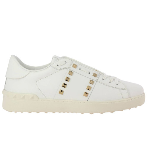 Valentino/華倫天奴 時尚白色男士皮質鉚釘系帶小白鞋 板鞋SY2S0931BHS 0B ZGF012467O
